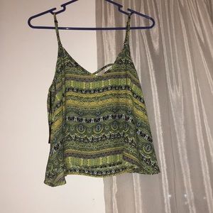 Blue and green tribal cami